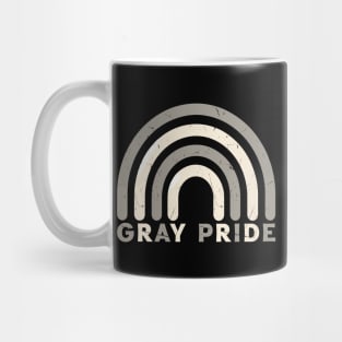 Gray Pride Retro Rainbow Deign Mug